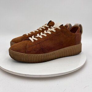 Allsaint Women Size EU 39 US 8 Brown Suede Lace Up Rubber Platform Casual Shoes